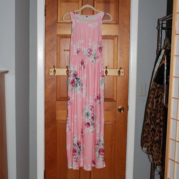 Unknown Brand Stretchy Floral Print Maxi Tank Dress - Picture 1 of 7